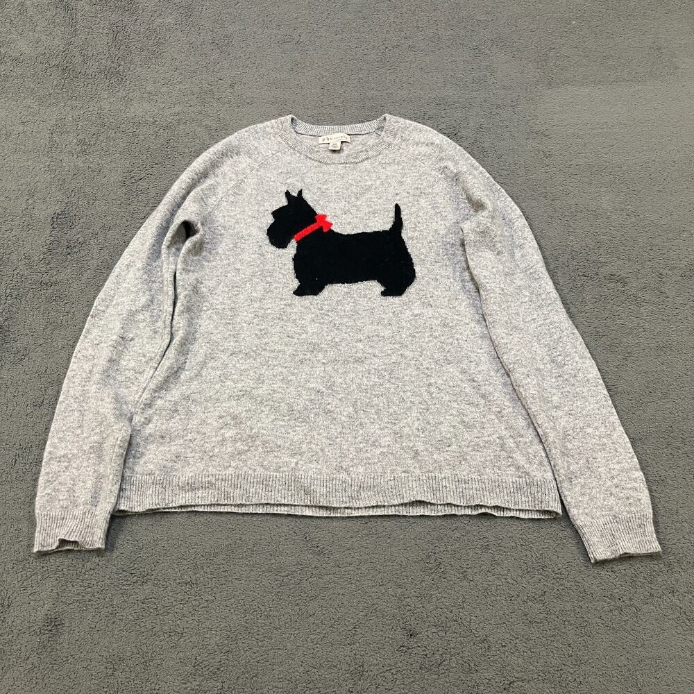 Philosophy Gray Pullover Cozy Sweater Dog Graphic Crewneck Women's Size Medium